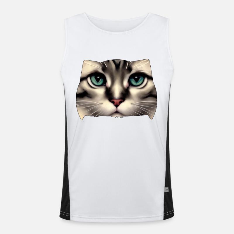 Katzengesicht Funktionelles Kontrast-Tank Top für Männer 