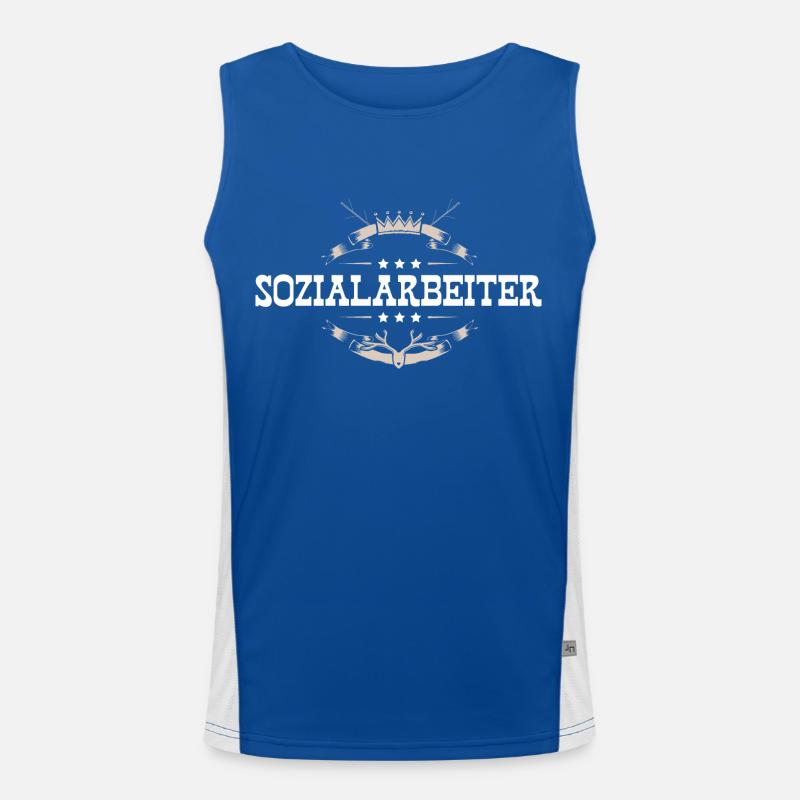 Sozialarbeiter Beruf Funktionelles Kontrast-Tank Top für Männer 
