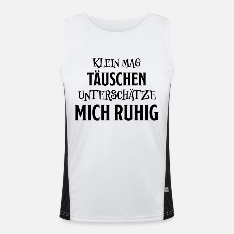 Klein Winzig Lustiger Spruch Kind Baby Geschenk Funktionelles Kontrast-Tank Top für Männer 