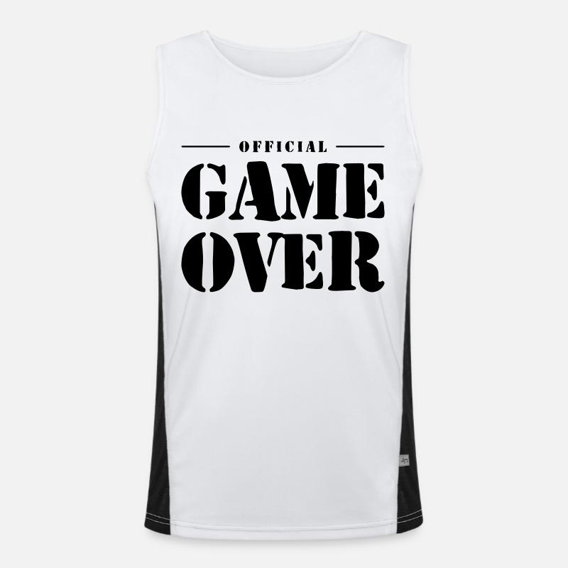 Game Over Spruch Funktionelles Kontrast-Tank Top für Männer 