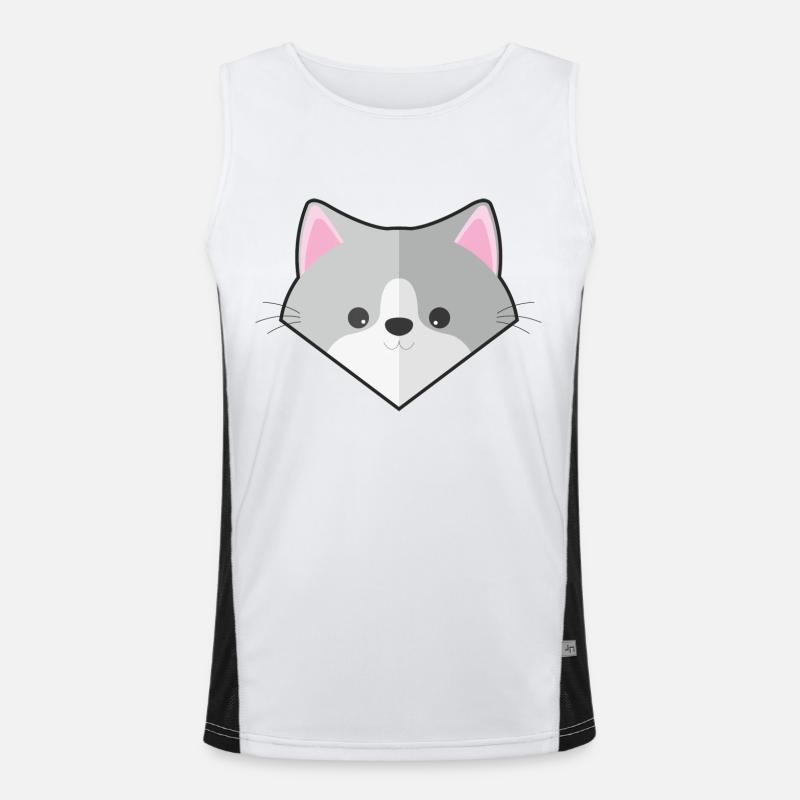 Chat simple mignon Débardeur respirant contrasté Homme 