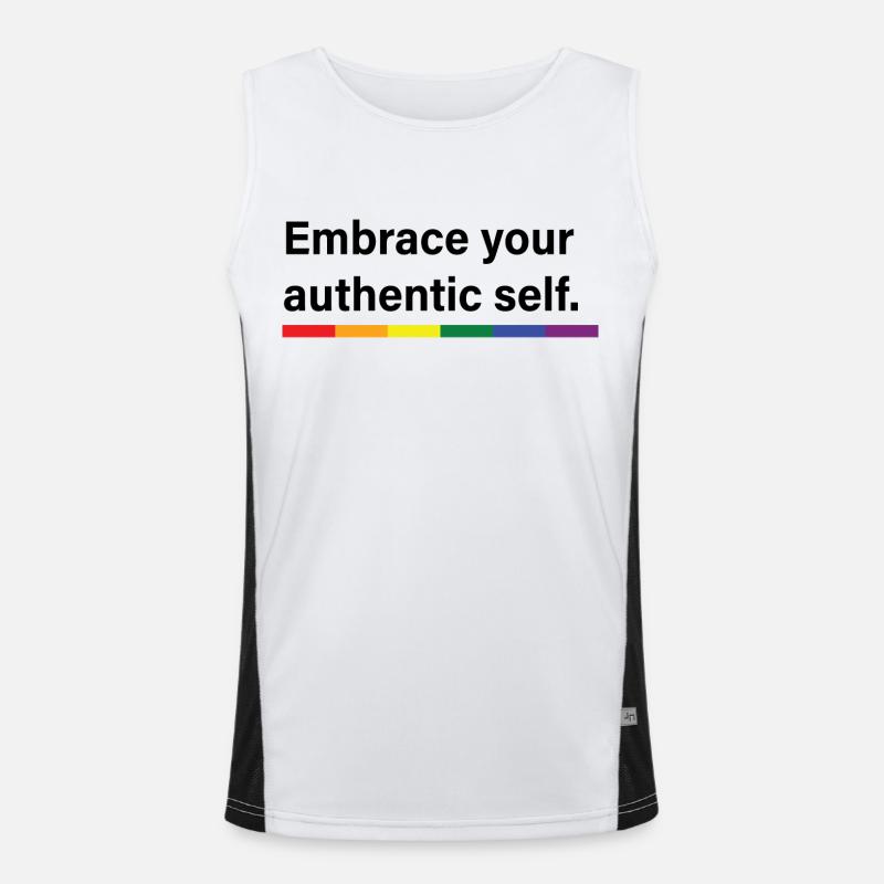 Umarme dein authentisches Selbst Funktionelles Kontrast-Tank Top für Männer 