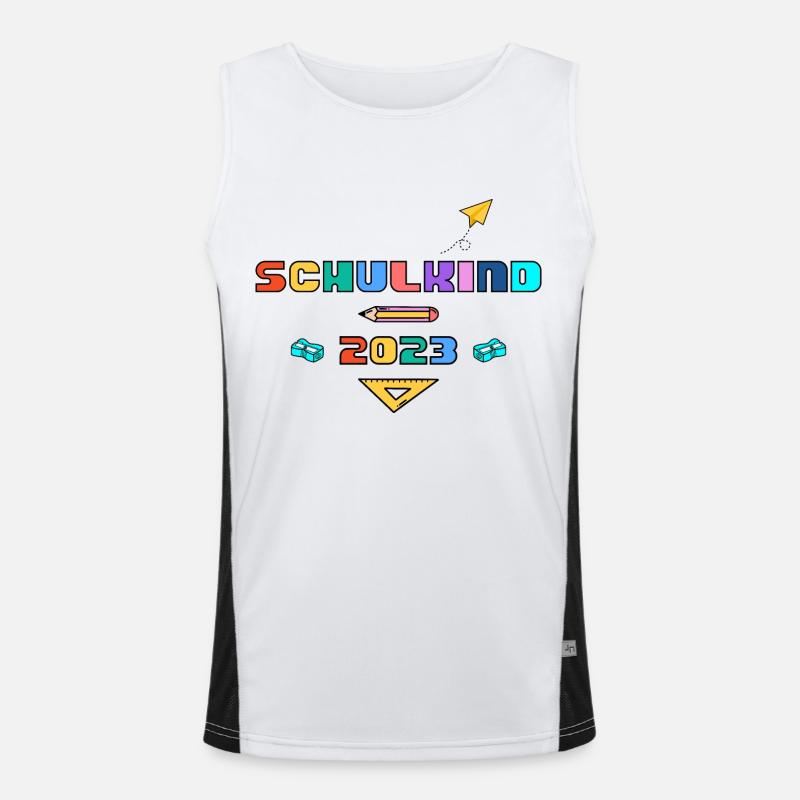 Schulkind Schule Einschulung 1. Klasse Geschenk Funktionelles Kontrast-Tank Top für Männer 