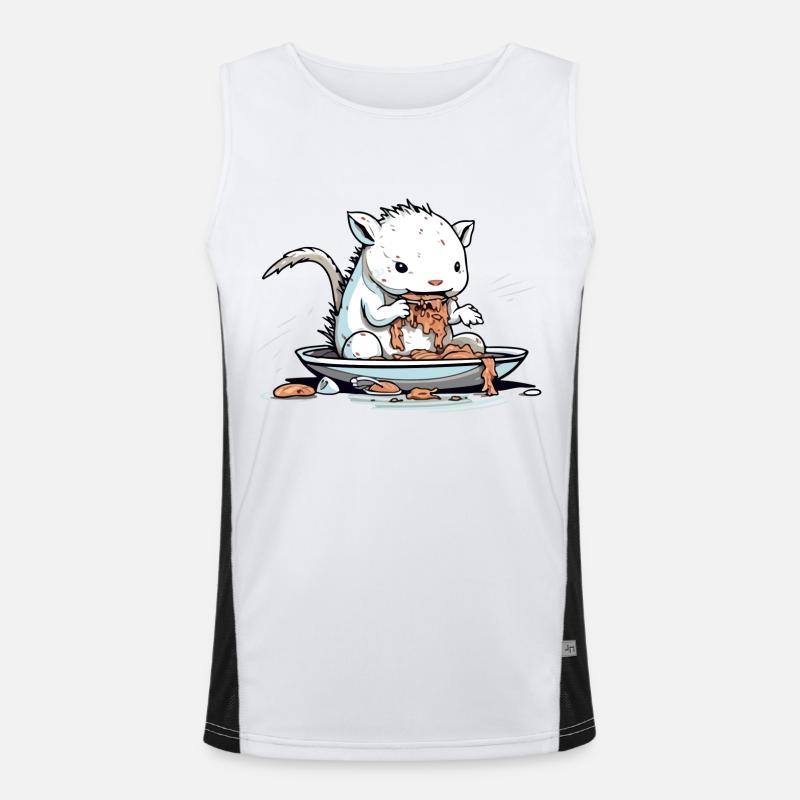 Axolotl noodle eater Men's Functional Contrast Tank Top 