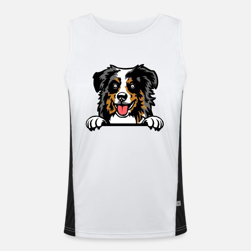 Australian Shepherd Magic: The Ultimate Companion Men's Functional Contrast Tank Top 