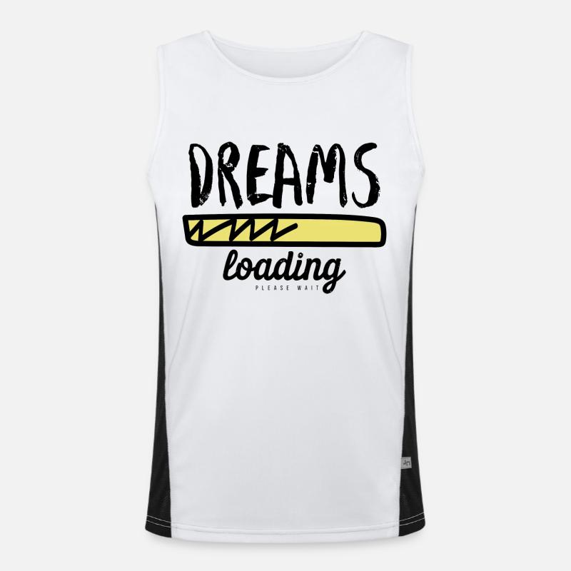 Dreams loading please wait - Men's Functional Contrast Tank Top  - white/black