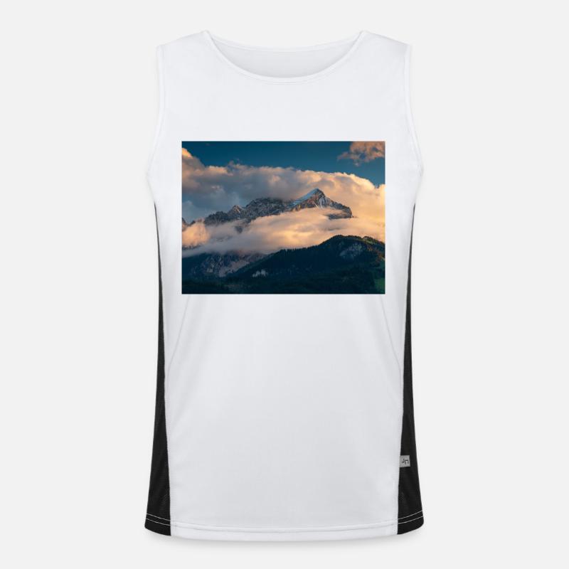 Alpspitze in clouds Men's Functional Contrast Tank Top 