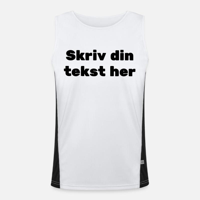 write your text here - Men's Functional Contrast Tank Top  - white/black