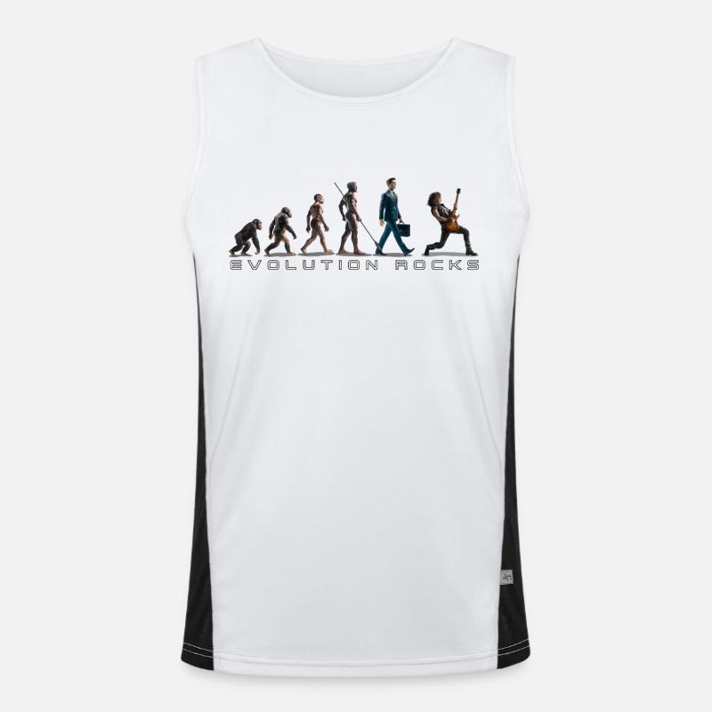 Evolution Guitar Player - Men's Functional Contrast Tank Top  - white/black