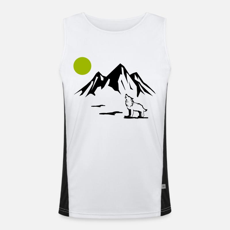 Wolf Full Moon Men's Functional Contrast Tank Top 