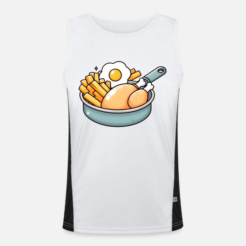 Fried Chicken Egg Men's Functional Contrast Tank Top 