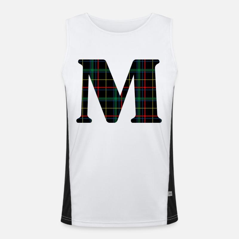 Monogramme m tartan écossais Débardeur respirant contrasté Homme 