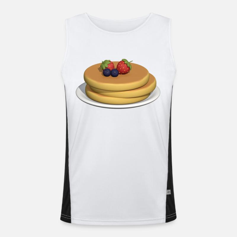 Pancake Stack with Berries - Men's Functional Contrast Tank Top  - white/black