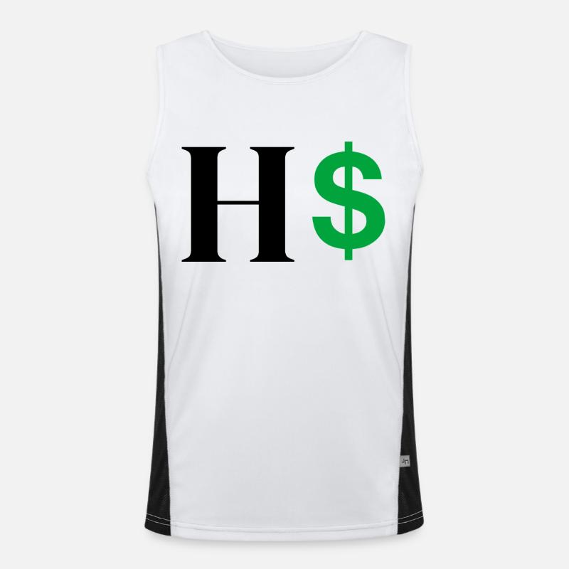 Buchstabe h Dollar Funktionelles Kontrast-Tank Top für Männer 