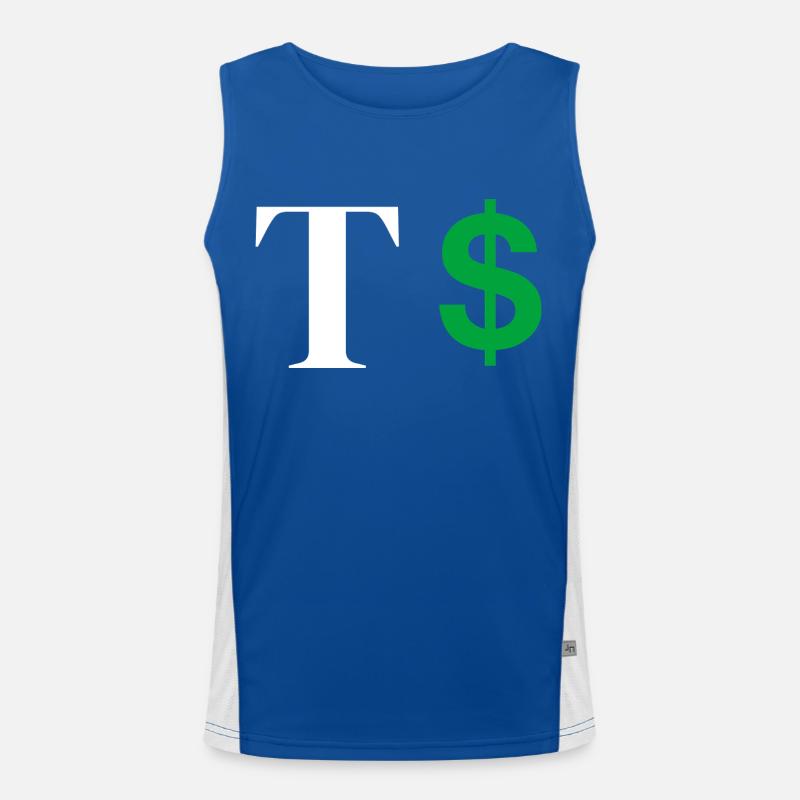 Buchstabe t Dollar Funktionelles Kontrast-Tank Top für Männer 