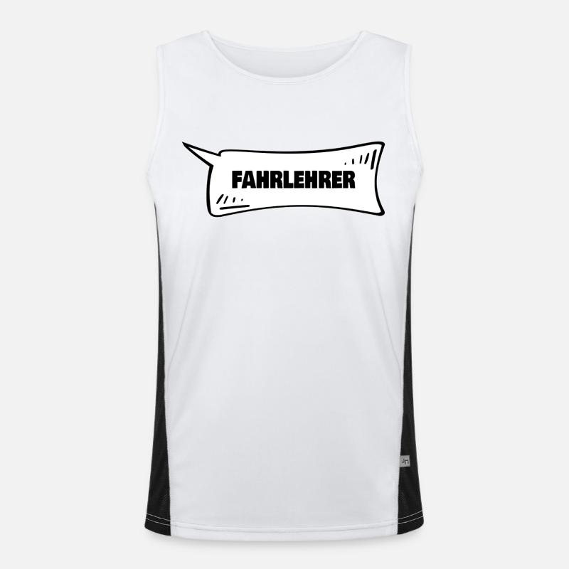 Speech bubble driving instructor - Men's Functional Contrast Tank Top  - white/black