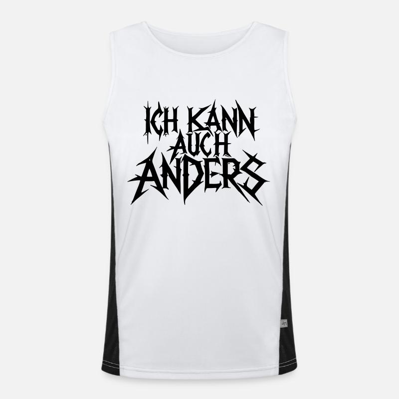 ich kann auch anders metal art Funktionelles Kontrast-Tank Top für Männer 