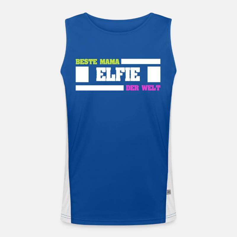 Elfie als Mutter Funktionelles Kontrast-Tank Top für Männer 