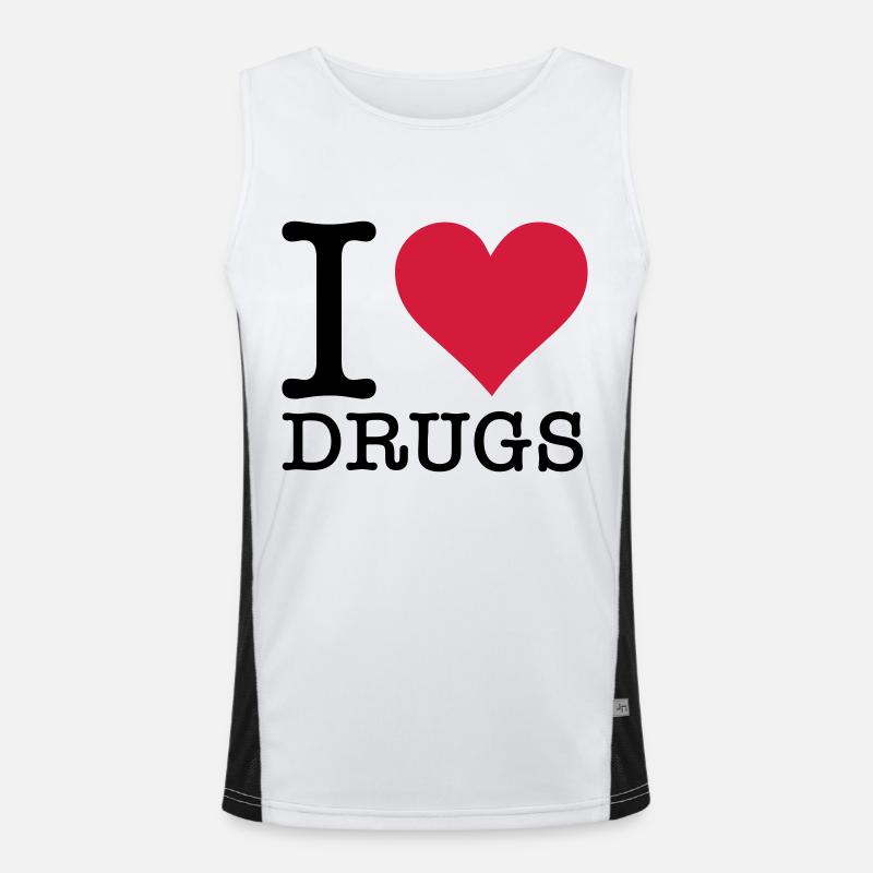 Ich liebe Drogen! Funktionelles Kontrast-Tank Top für Männer 