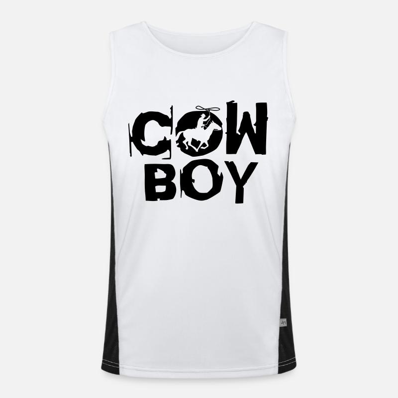 cowboy_c_1c - Men's Functional Contrast Tank Top  - white/black