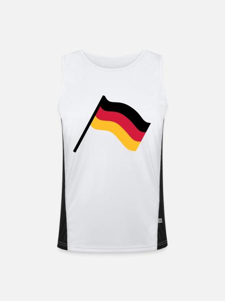 Germany flag - Men's Functional Contrast Tank Top  - white/black - Front