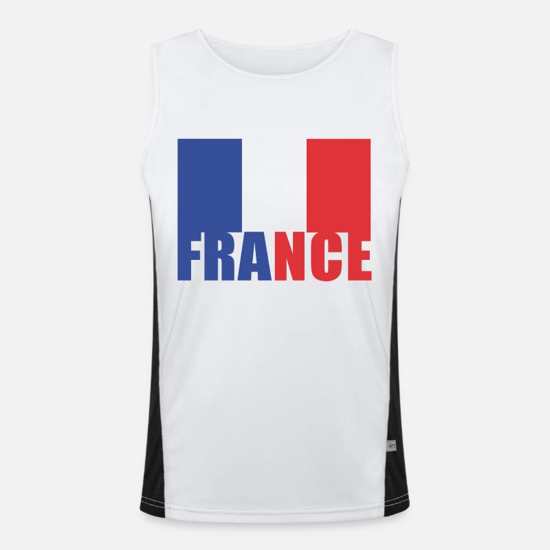 Drapeau français Débardeur respirant contrasté Homme 