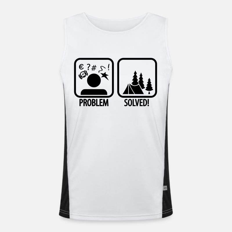 problem solved - camping Funktionelles Kontrast-Tank Top für Männer 