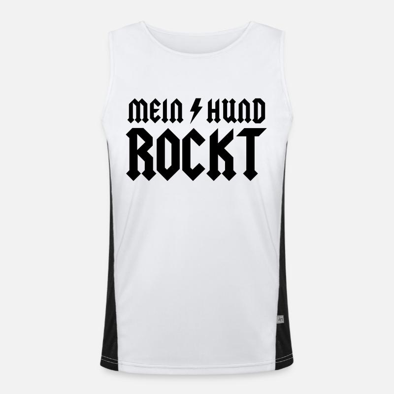 Mein Hund rockt! Funktionelles Kontrast-Tank Top für Männer 