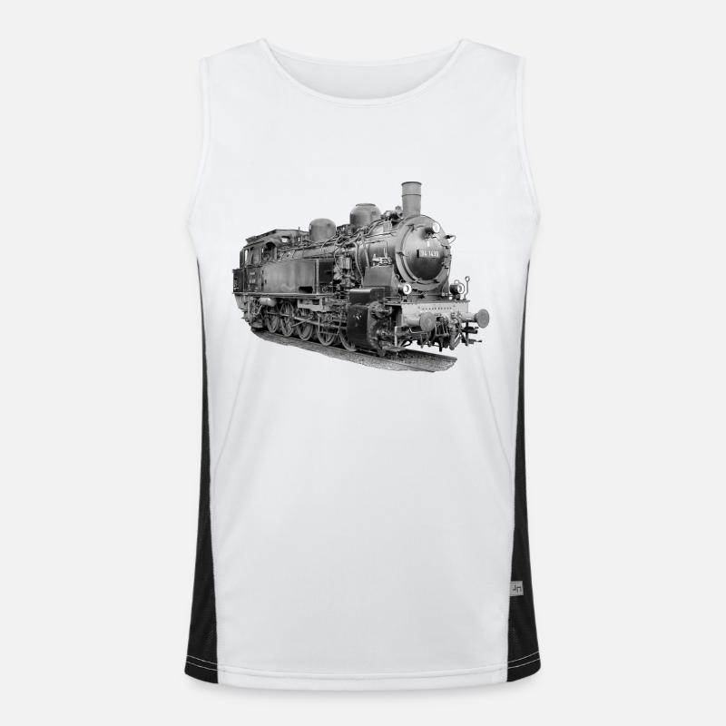 Dampflokomotive Funktionelles Kontrast-Tank Top für Männer 