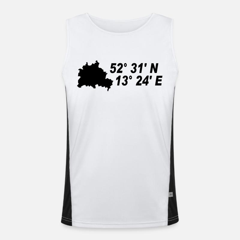 Berlin coordinates - Men's Functional Contrast Tank Top  - white/black