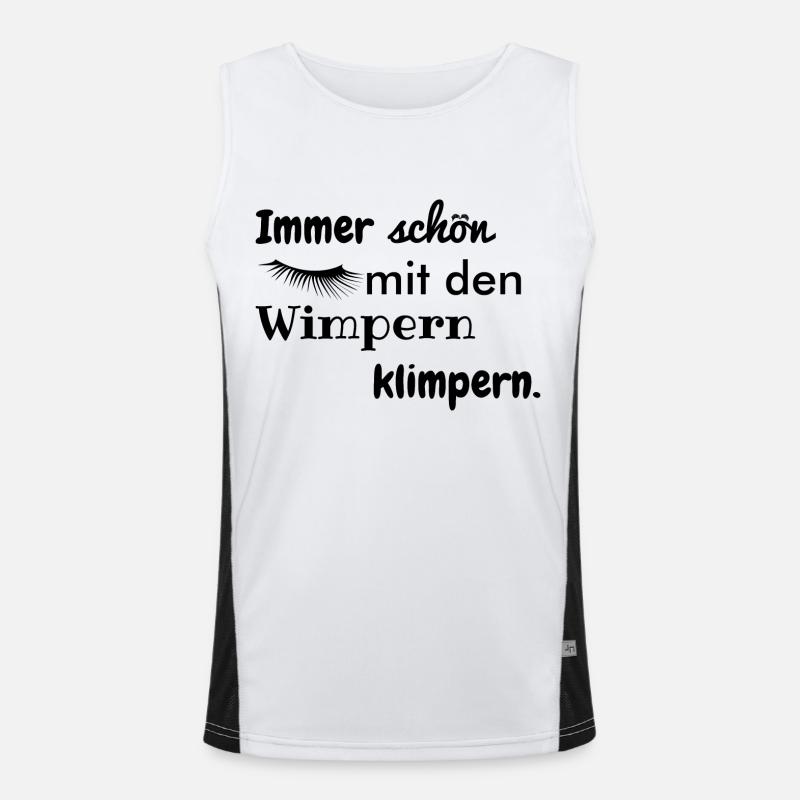 wimpern klimpern Funktionelles Kontrast-Tank Top für Männer 