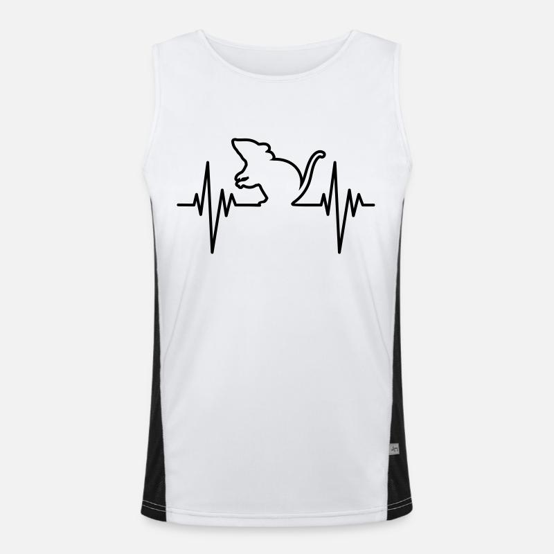 Mouse Pulse - Men's Functional Contrast Tank Top  - white/black