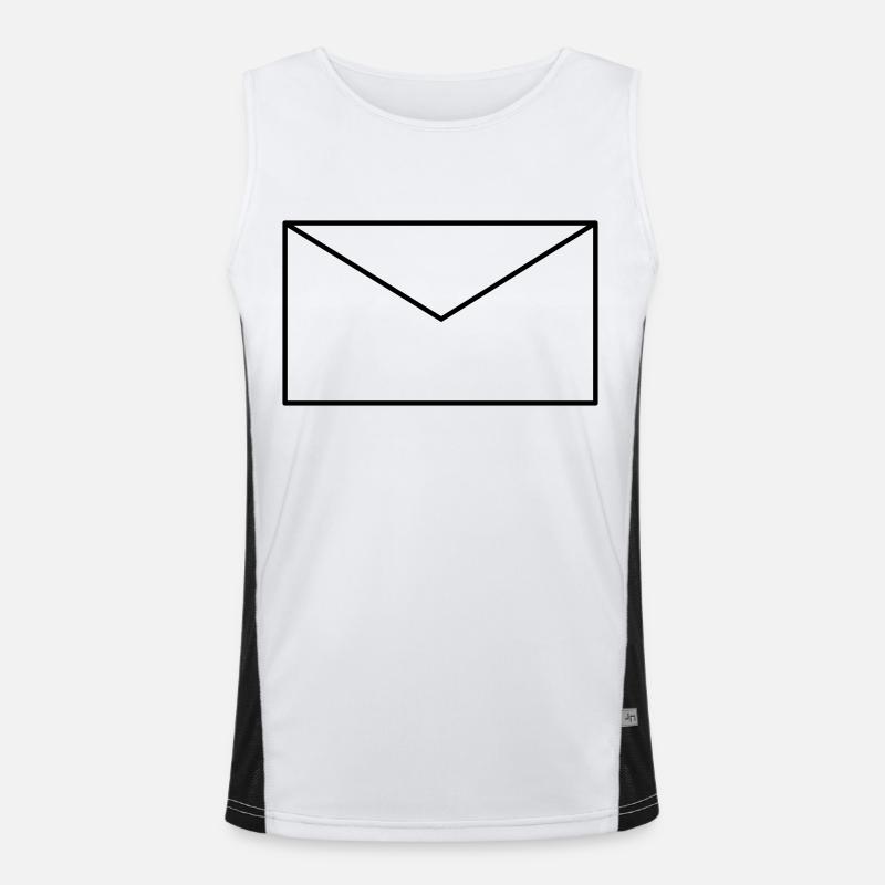 Letter envelope vector - Men's Functional Contrast Tank Top  - white/black
