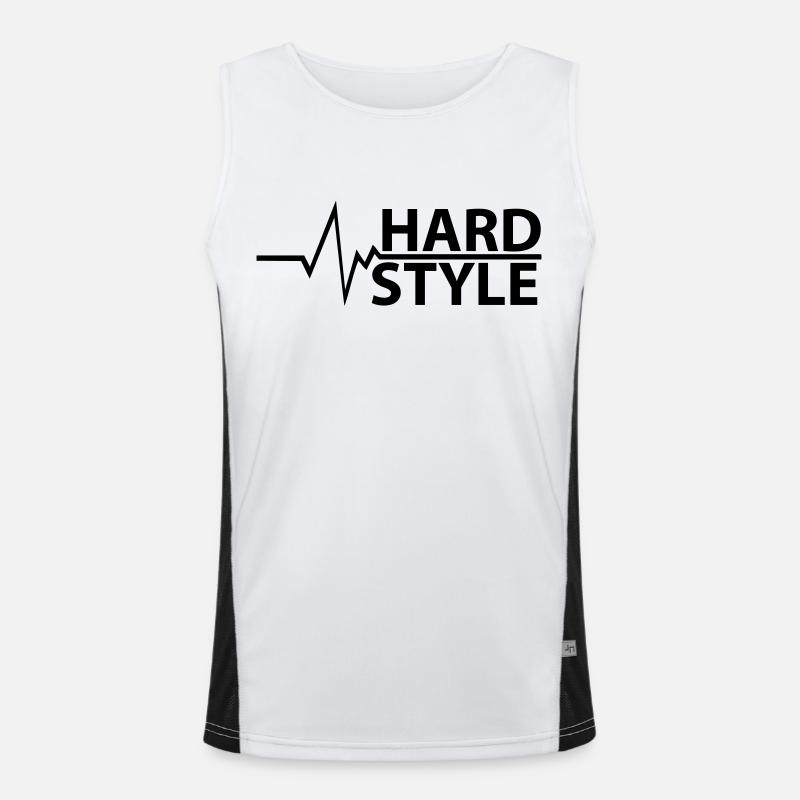 BIG HARD STYLE - HARDSTYLE - Men's Functional Contrast Tank Top  - white/black
