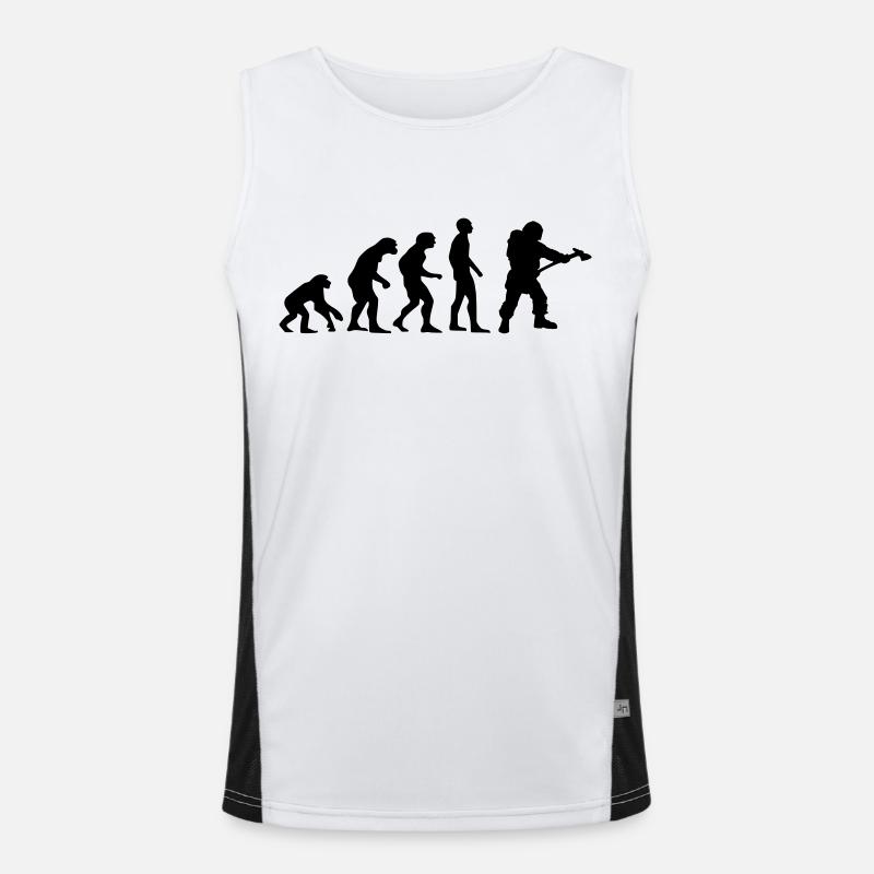 evolution pompier - Débardeur respirant contrasté Homme  - blanc/noir