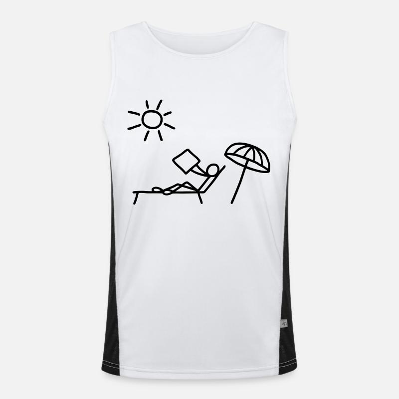 Read sunbathing & newspaper Men's Functional Contrast Tank Top 