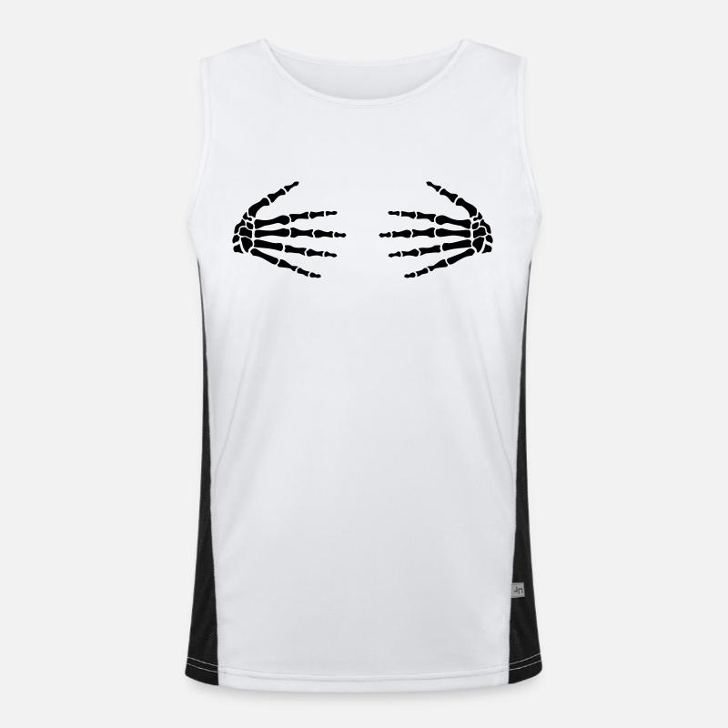 Hands - Men's Functional Contrast Tank Top  - white/black