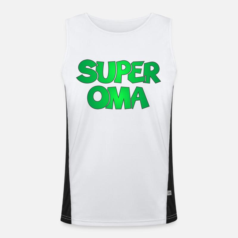 Super Oma Grossmutter Funktionelles Kontrast-Tank Top für Männer 