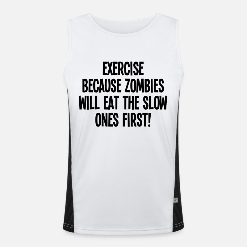 Exercise because zombies - Men's Functional Contrast Tank Top  - white/black