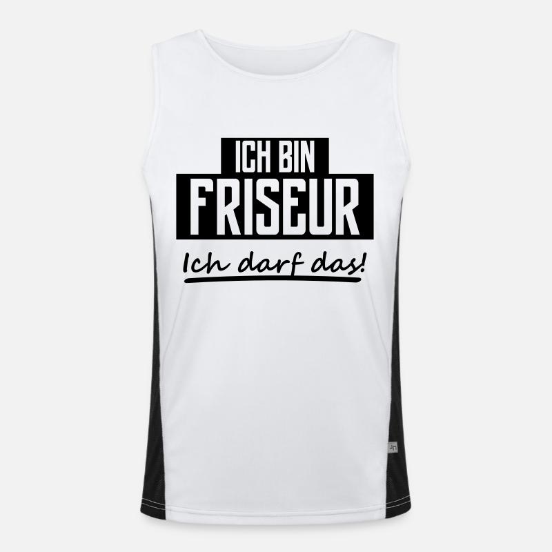 ich bin friseur Funktionelles Kontrast-Tank Top für Männer 