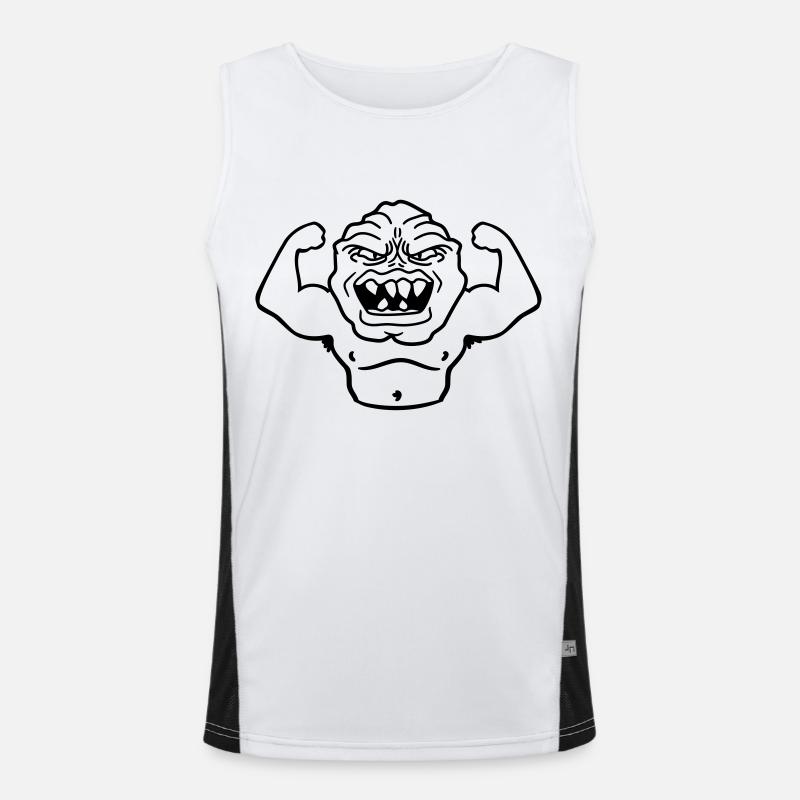 monster bodybuilder muscles strong man Muckis hulk Men's Functional Contrast Tank Top 