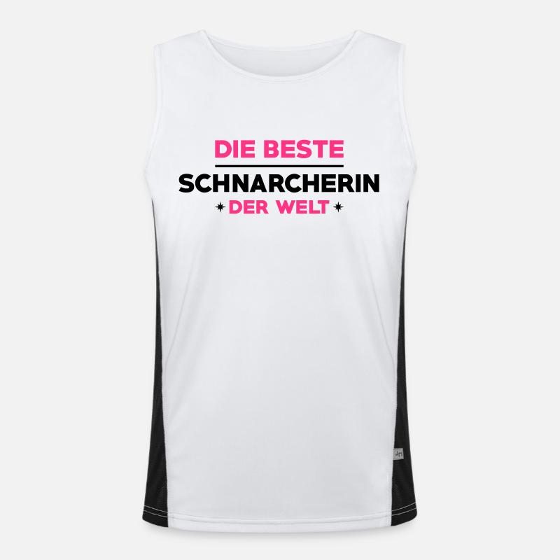 Schnarcher Schnarcherin Schnarchen Schlaf Humor Funktionelles Kontrast-Tank Top für Männer 