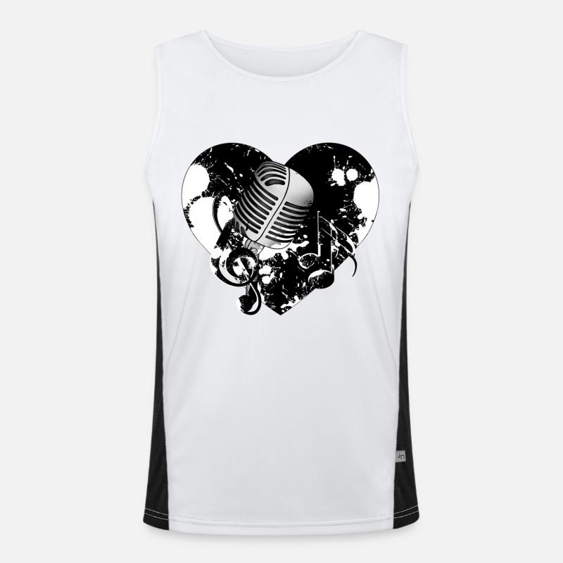 Microphone heart Men's Functional Contrast Tank Top 