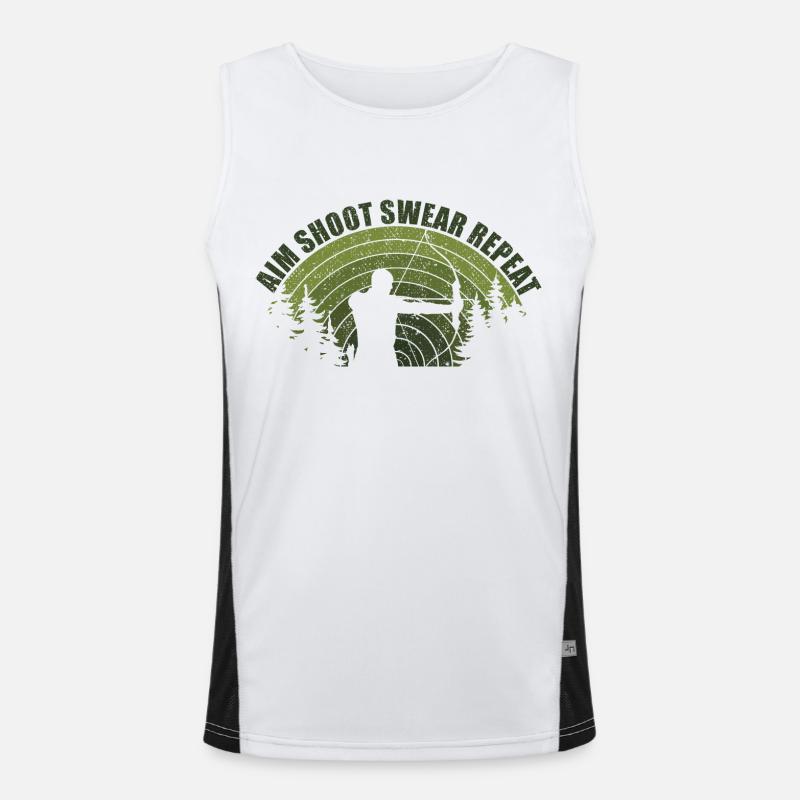 Spaß Bogenschießen Bogenschießen Bogenschießen Jagdpfeil Funktionelles Kontrast-Tank Top für Männer 