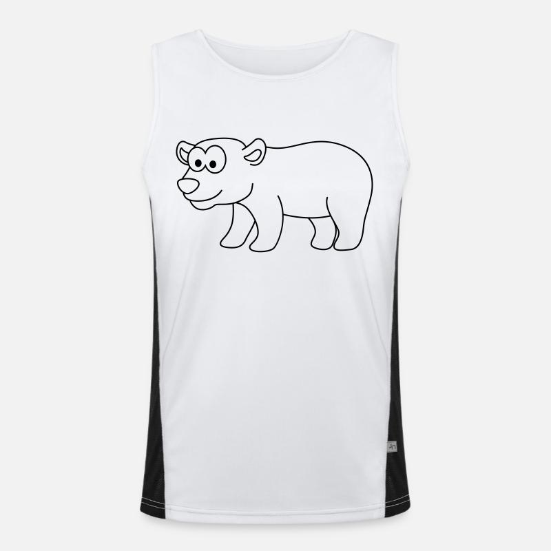 Eisbär Comic Tier Funktionelles Kontrast-Tank Top für Männer 