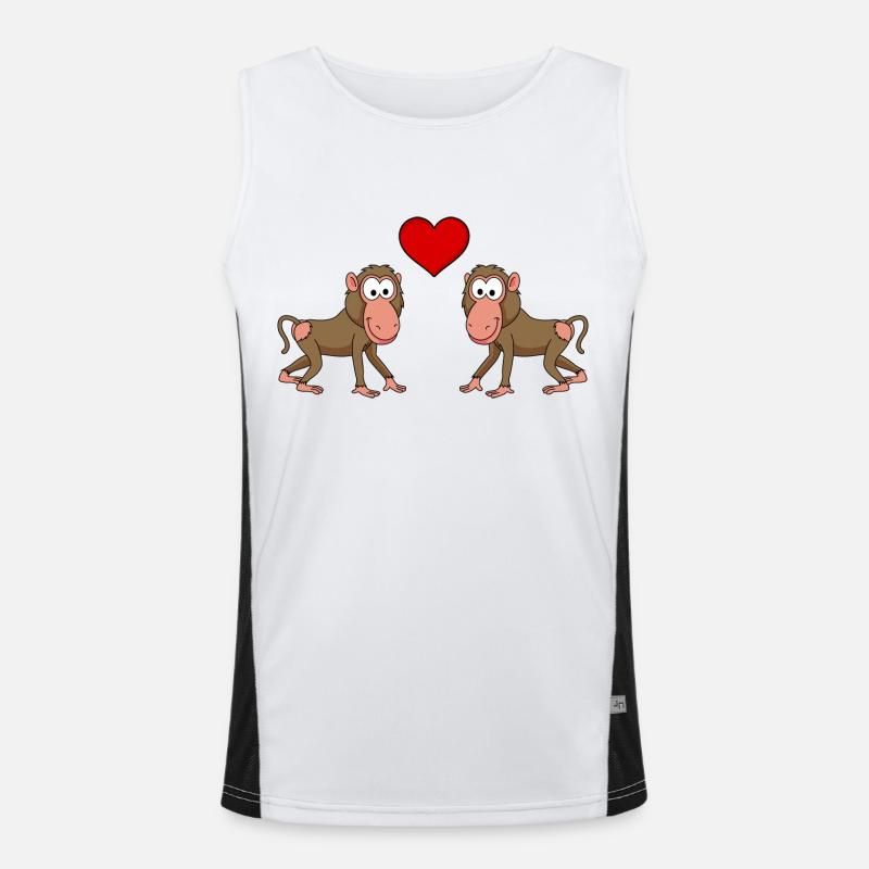 Singe singe comique couple amour Débardeur respirant contrasté Homme 