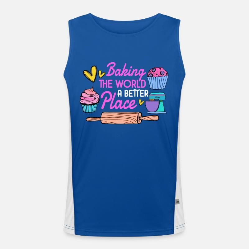 Baking Baker Baker Bakery Confectionery Cake Men's Functional Contrast Tank Top 