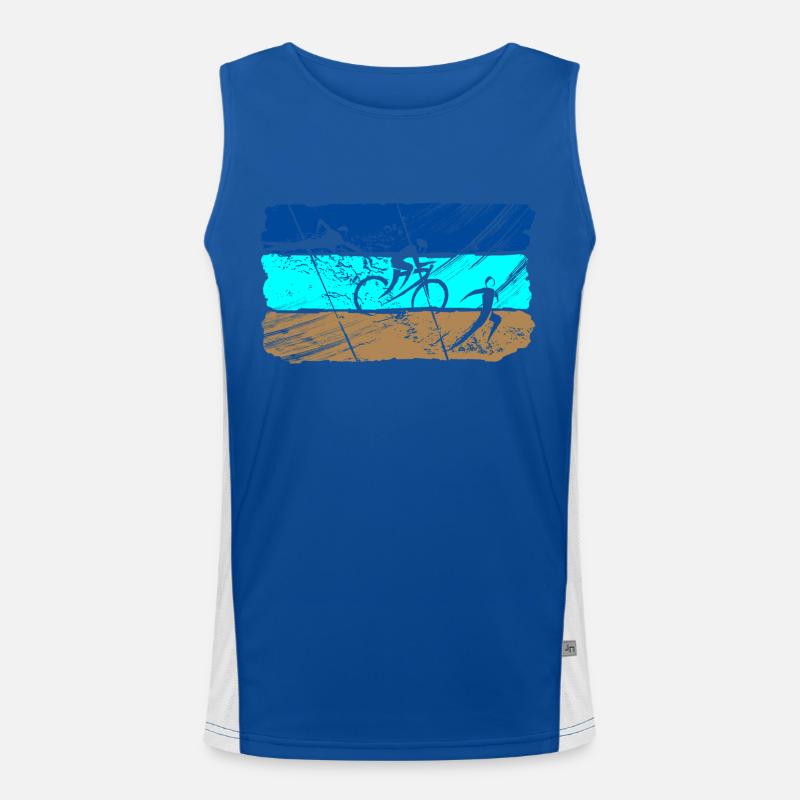 Traithlon Flagge Funktionelles Kontrast-Tank Top für Männer 