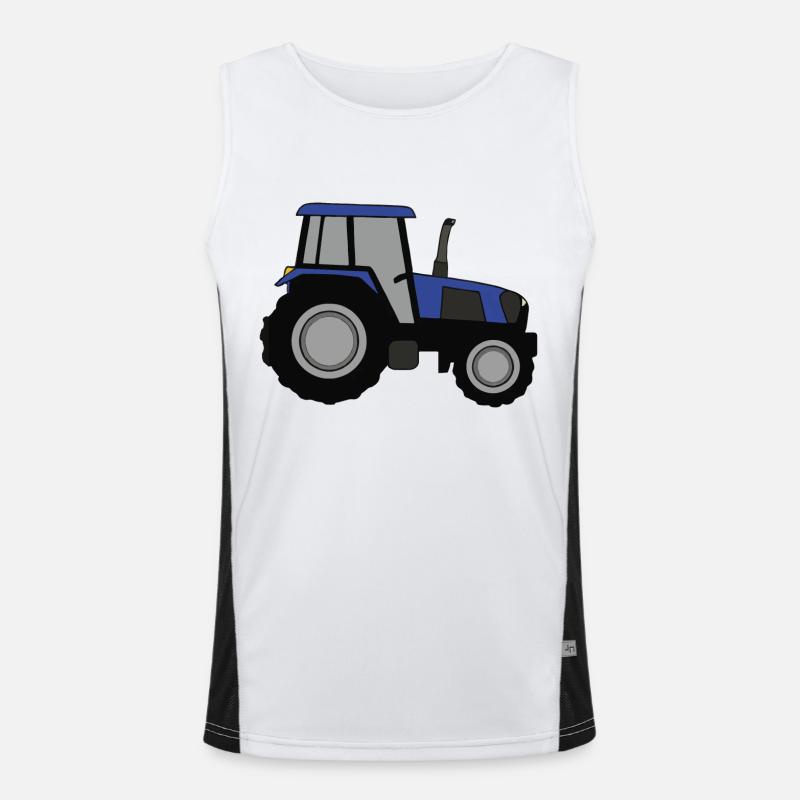 Traktor Illustration Geschenkidee Funktionelles Kontrast-Tank Top für Männer 