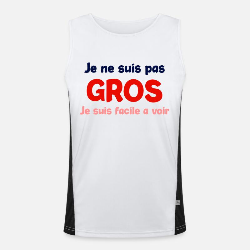 Je ne suis pas gros humour Débardeur respirant contrasté Homme 